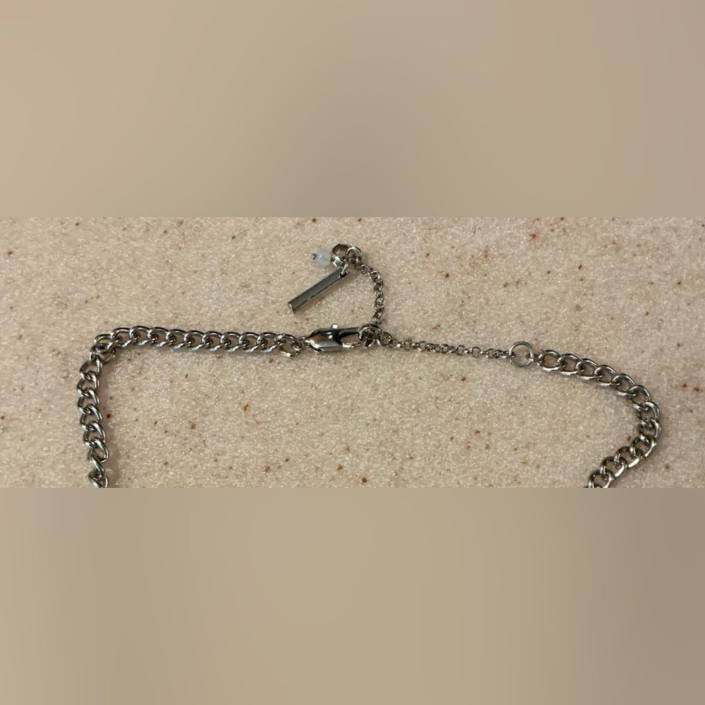 Blue and Silver Multi-Strand Necklace with Shell Discs - Picture 2 of 2